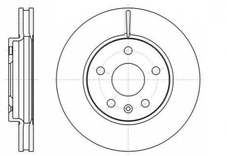 Тормозной диск перед. Insignia A/Malibu 08- 1.4-2.4 WOKING D61285.10 (фото 1)
