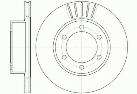 Тормозной диск передний. 4 RUNNER III /LAND CRUISER 90 2.7-3.4 95-02 WOKING D6562.10 (фото 1)
