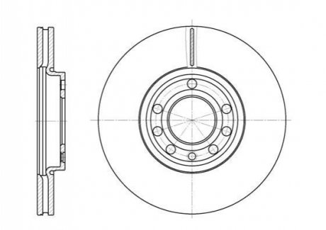 Тормозной диск перед. Vectra C/Signum 02- (285x25) (вент.) WOKING D6689.10 (фото 1)