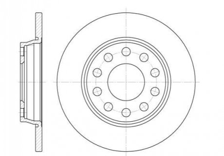 Тормозной диск задний. Exeo/A4/A4 05-13 WOKING D6731.00 (фото 1)