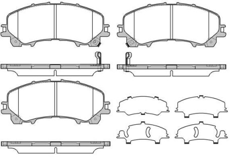 Колодки гальмівні диск. перед. (Remsa) Nissan X-Trail (14-), Infiniti Q50 (13-) (P15073.12) WOKING P1507312