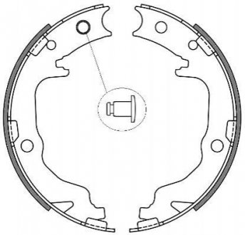 Колодки ручного гальма C4/CALIBER/PATRIOT/COMPASS/OUTLANDER II/LANCER VIII/4008 1.6-2.7 08- WOKING Z4641.00 (фото 1)