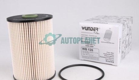 Фільтр паливний VW Caddy 1.9/2.0 TDI/SDI 03- WUNDER FILTER WB 126 (фото 1)