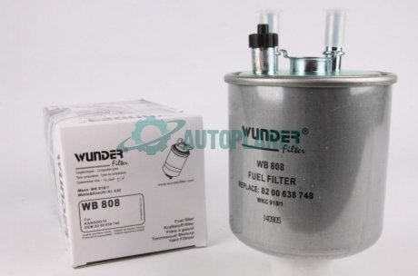Фільтр паливний Renault Kangoo 1.5dCi 08- WUNDER FILTER WB 808 (фото 1)