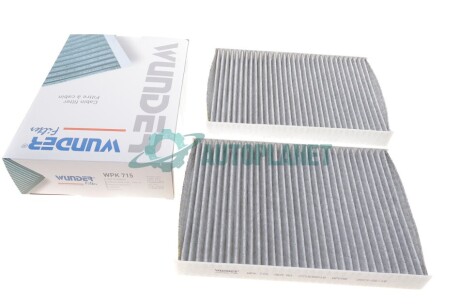 Фільтр салону MB S-class (W221/C216) 05- (вугільний) (к-кт 2шт.) WUNDER FILTER WPK 715