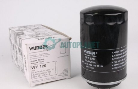 Фільтр масляний VW T5 2.0TSI 11- WUNDER FILTER WY 120 (фото 1)