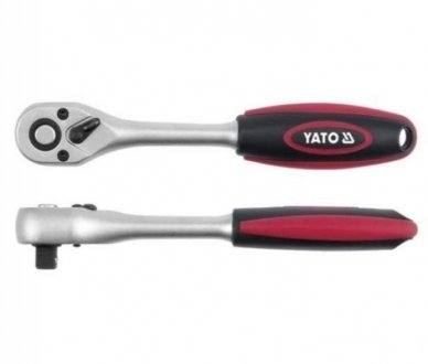 Трещітка 1/4, пластикова ручка, пряма, довжина 148 мм, 72 зуба YATO YT-0322 (фото 1)