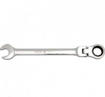 Ключ рожково-накидный с трещоткой и шарниром 11мм YATO YT-1677