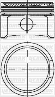 Поршень с кольцами і пальцем (размер отв. 81.01 / STD) VW 1.8T 20V (4цл.) (AMB, APP, ARX, ARY, AUM, AUM, AUQ, AVJ, AWM, AWP, …) Yenmak 31-04299-000