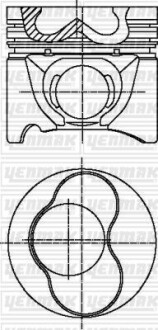 Поршень с кольцами і пальцем (3-й / 4-й цил !!!) (размер отв. 79.51 / STD) VW, AUDI, SKODA 1,9TDI (1Z) Yenmak 31-04306-000