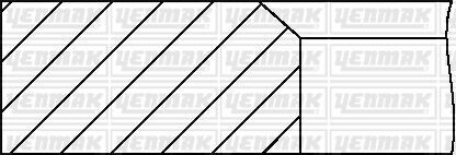 Комплект поршневих кілець (76,51/STD) (1,75/2,0/3,0) AUDI, VW 1.6 TD 82-, 2,0TDI, 2.4TDI (4/5/6цл) Yenmak 91-09301-000