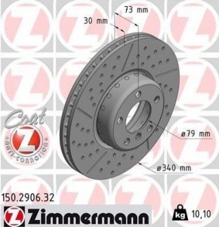 Тормозные диски передние ZIMMERMANN 150290632