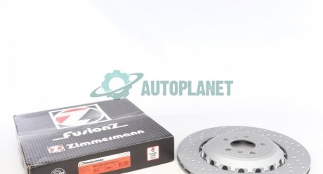 Диск тормозной (задний) BMW 5 (F10)/6 (F12) 10- (L) (396х24) (с покрыт) (с отверстиями) (вент) ZIMMERMANN 150.2909.70