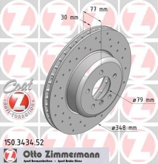 Диск гальмівний ZIMMERMANN 150.3434.52