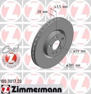 Тормозные диски передние ZIMMERMANN 180301720 (фото 1)