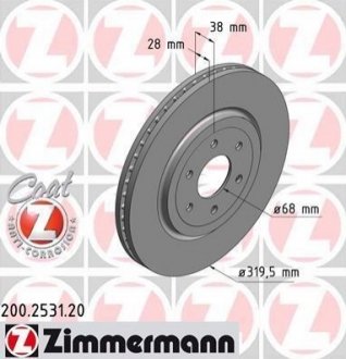 Гальмівні диски передні ZIMMERMANN 200253120