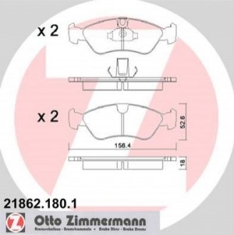 Тормозные колодки дисковые передние ZIMMERMANN 218621801