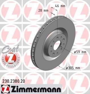 Гальмівні диски передні ZIMMERMANN 230238020