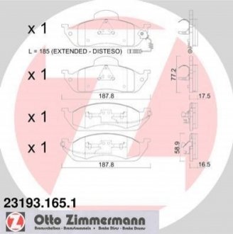 Тормозные колодки дисковые передние ZIMMERMANN 231931651