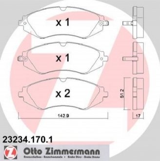 Тормозные колодки дисковые передние ZIMMERMANN 232341701