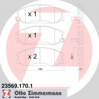 Тормозные колодки дисковые передние ZIMMERMANN 235691701