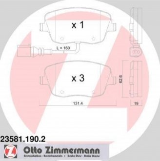 Тормозные колодки дисковые передние ZIMMERMANN 235811902