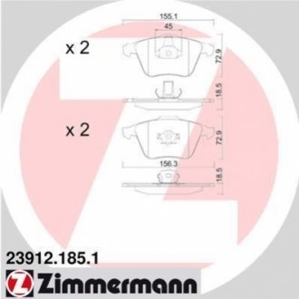 Тормозные колодки дисковые передние ZIMMERMANN 239121851