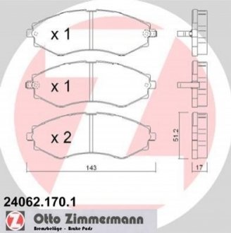 Гальмівні колодки дискові передні ZIMMERMANN 240621701