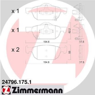 Колодки гальмівні дискові ZIMMERMANN 24796.175.1