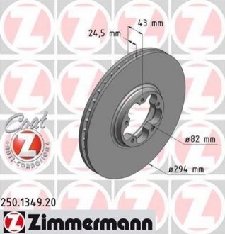 Тормозные диски передние ZIMMERMANN 250134920