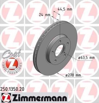 Тормозные диски передние ZIMMERMANN 250135020