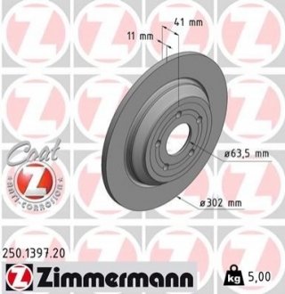 Тормозные диски задние ZIMMERMANN 250139720 (фото 1)