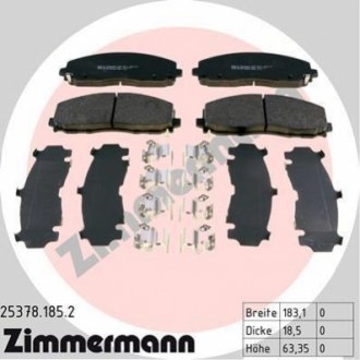 Колодки гальмівні (передні) Jeep Wrangler 2.0/2.2 17-/Fiat Freemont 11- ZIMMERMANN 25378.185.2