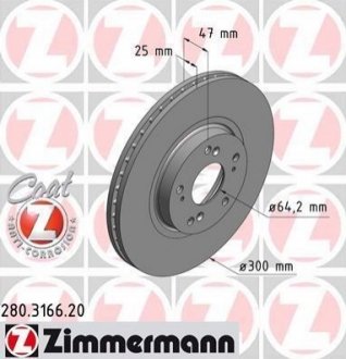 Тормозные диски передние ZIMMERMANN 280316620 (фото 1)
