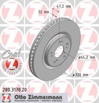 Тормозные диски передние ZIMMERMANN 280317820