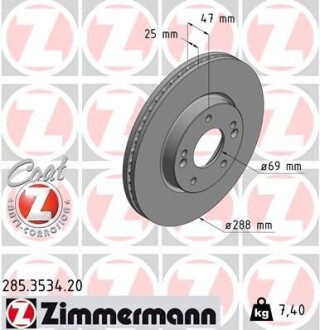 Тормозные диски передние ZIMMERMANN 285353420