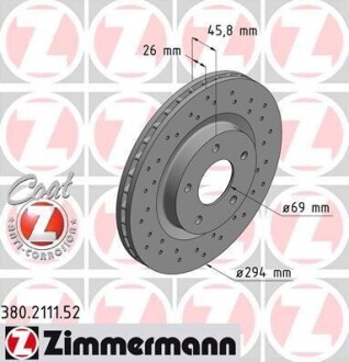 Диск тормозной SPORT Z ZIMMERMANN 380211152