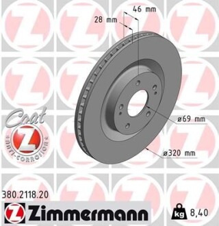 Гальмiвнi диски ZIMMERMANN 380211820