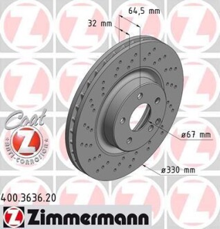 Диск гальмівний ZIMMERMANN 400.3636.20