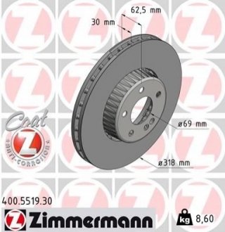 Тормозные диски передние ZIMMERMANN 400551930