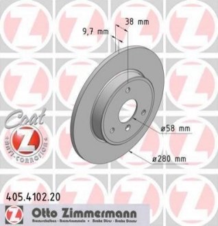 Гальмівні диски передні ZIMMERMANN 405410220 (фото 1)