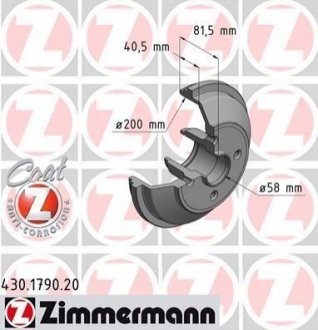 Тормозные барабаны задние ZIMMERMANN 430179020