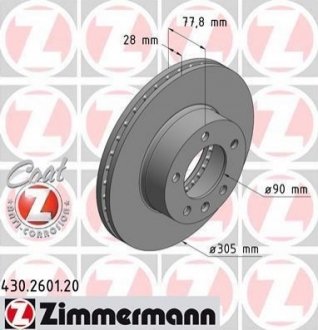Гальмівні диски передні ZIMMERMANN 430260120 (фото 1)
