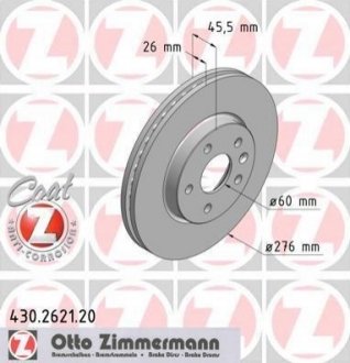 Тормозные диски передние ZIMMERMANN 430262120 (фото 1)