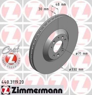 Тормозные диски передние ZIMMERMANN 440311920 (фото 1)
