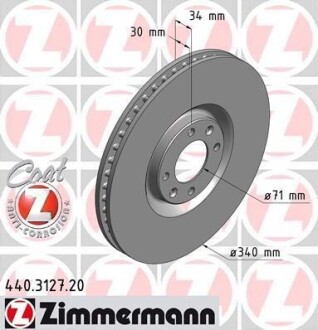 Тормозные диски передние ZIMMERMANN 440312720