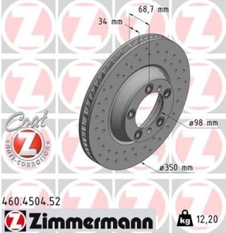 Диск тормозной SPORT Z левый ZIMMERMANN 460450452