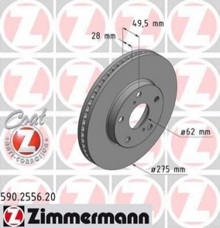 Тормозные диски передние ZIMMERMANN 590255620