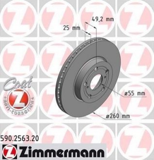 Тормозные диски передние ZIMMERMANN 590256320 (фото 1)