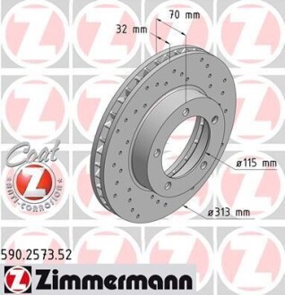 Диск гальмівний ZIMMERMANN 590.2573.52